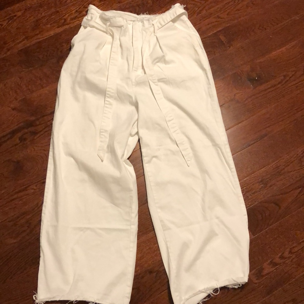 White flare jeans